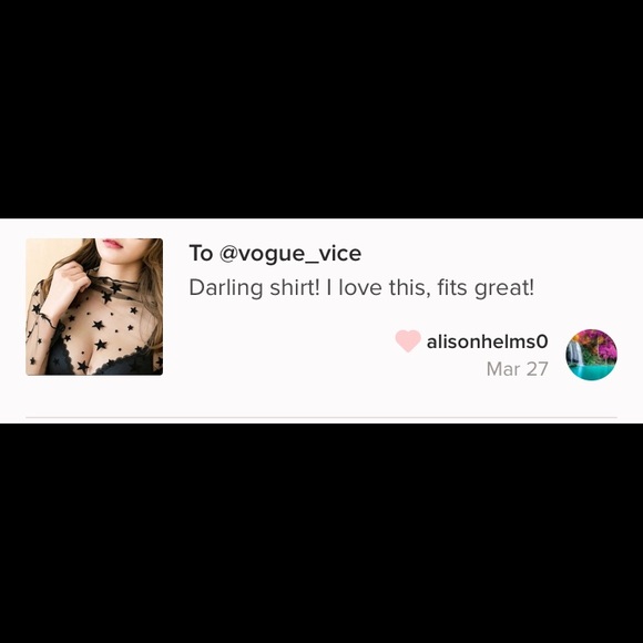 LAST! NWT Black sheer mesh star print top - Picture 4 of 5